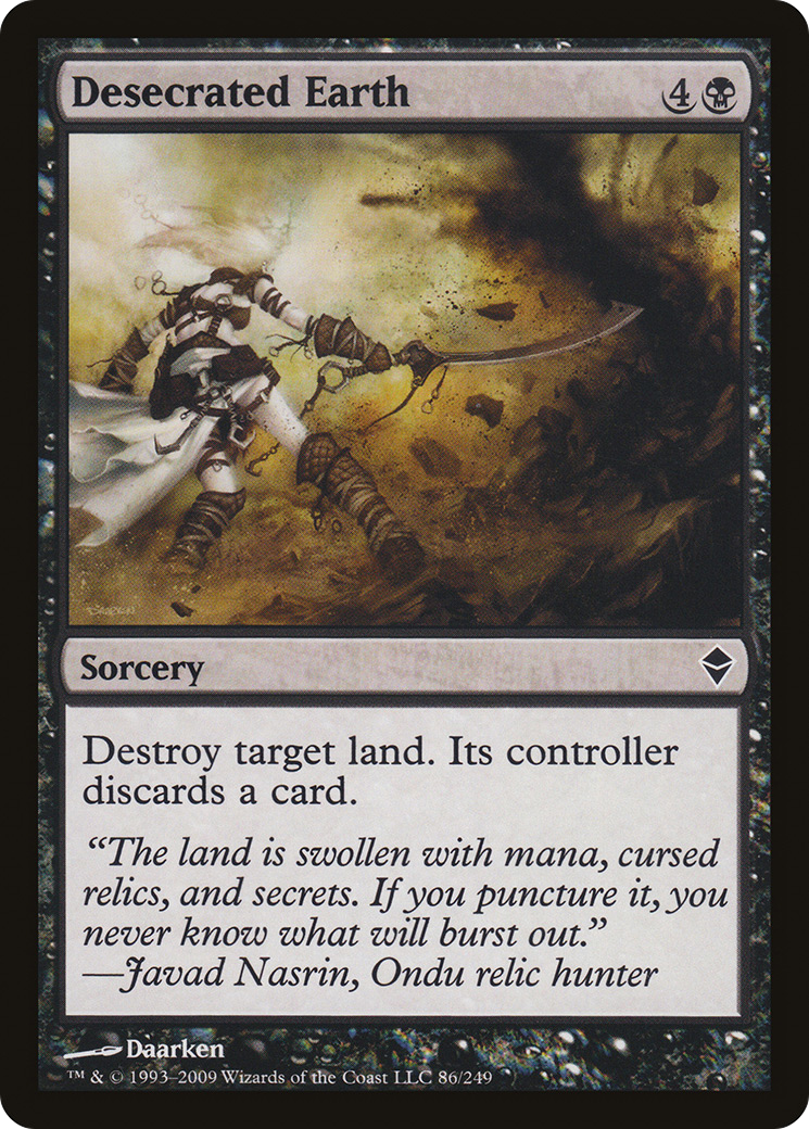 Desecrated Earth (ZEN-086) - Zendikar - Premium MTG Single from Wizards of the Coast - Just $0.08! Shop now at Game Crave Tournament Store