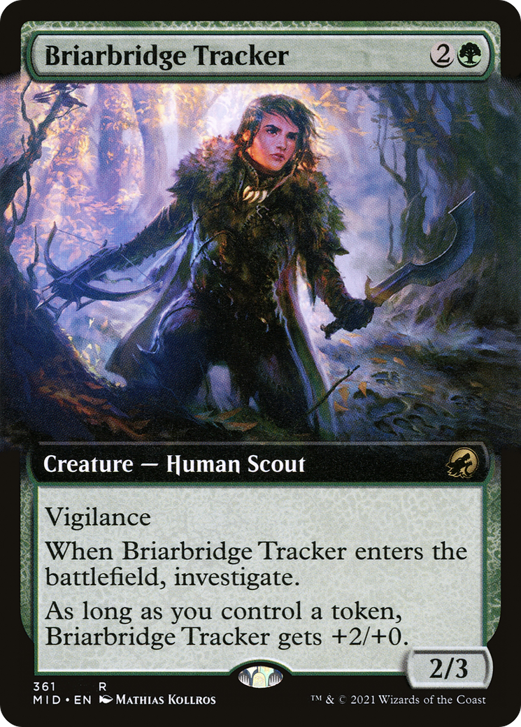 Briarbridge Tracker (MID-361) - Innistrad: Midnight Hunt: (Extended Art) Foil - Premium MTG Single from Wizards of the Coast - Just $0.08! Shop now at Game Crave Tournament Store