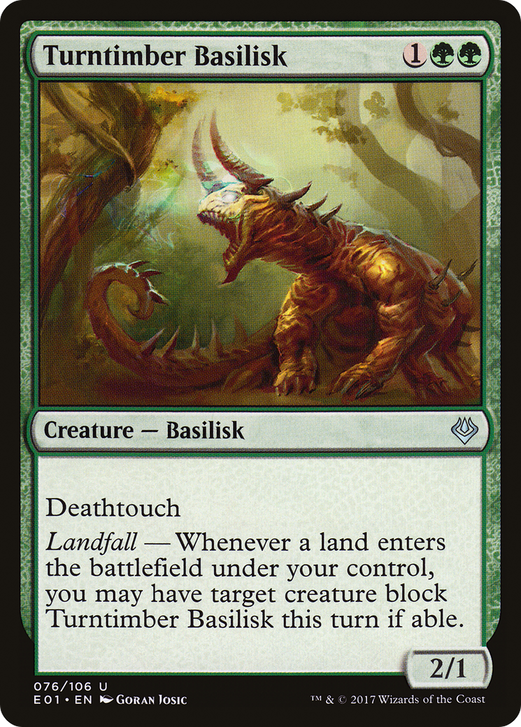 Turntimber Basilisk (E01-076) - Archenemy: Nicol Bolas - Premium MTG Single from Wizards of the Coast - Just $0.08! Shop now at Game Crave Tournament Store