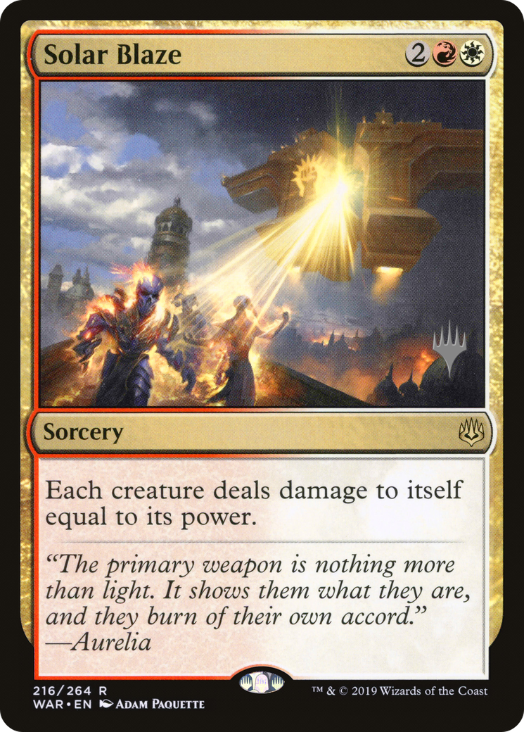 Solar Blaze (PWAR-216P) - War of the Spark Promos - Premium MTG Single from Wizards of the Coast - Just $0.10! Shop now at Game Crave Tournament Store
