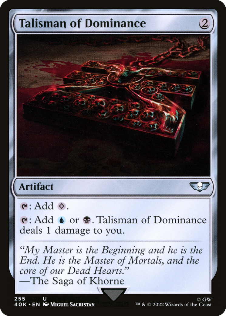 Talisman of Dominance (40K-255) - Warhammer 40,000 Commander - Premium MTG Single from Wizards of the Coast - Just $0.32! Shop now at Game Crave Tournament Store