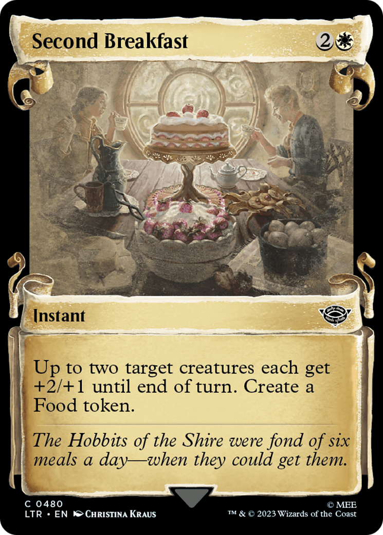 Second Breakfast (LTR-480) - The Lord of the Rings: Tales of Middle-earth: (Showcase) - Premium MTG Single from Wizards of the Coast - Just $0.08! Shop now at Game Crave Tournament Store