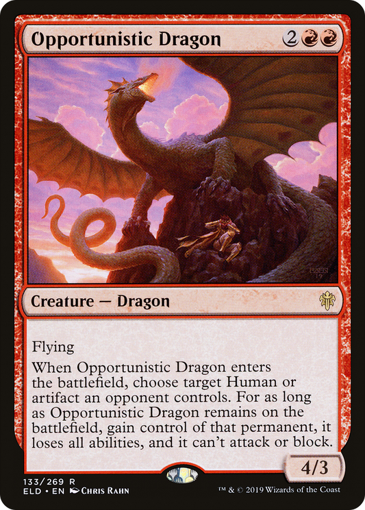 Opportunistic Dragon (ELD-133) - Throne of Eldraine Foil - Premium MTG Single from Wizards of the Coast - Just $0.08! Shop now at Game Crave Tournament Store