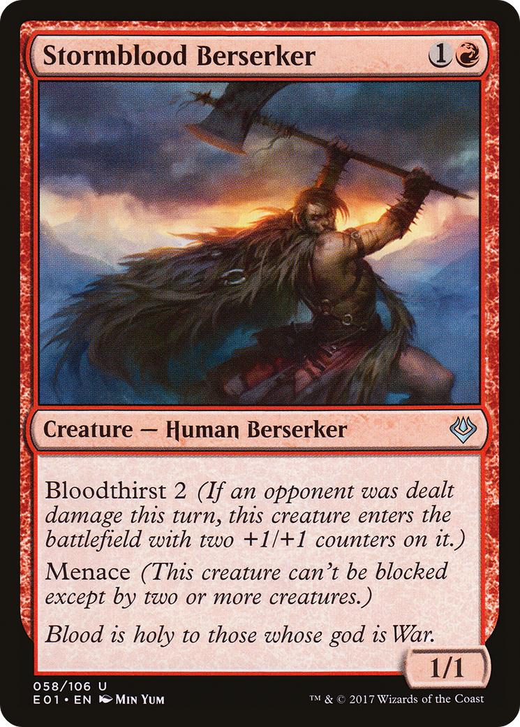 Stormblood Berserker (E01-058) - Archenemy: Nicol Bolas - Premium MTG Single from Wizards of the Coast - Just $0.08! Shop now at Game Crave Tournament Store