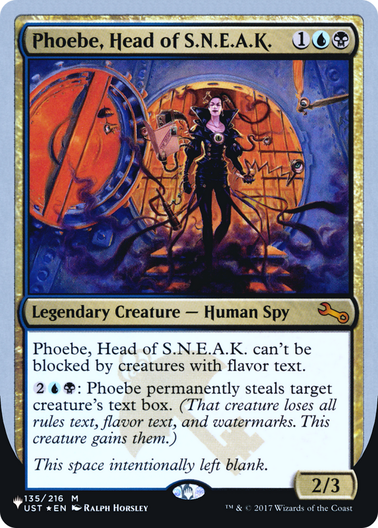 Phoebe, Head of S.N.E.A.K. (UPLIST-052) - The List (Unfinity Foil Edition) Foil - Premium MTG Single from Wizards of the Coast - Just $0.37! Shop now at Game Crave Tournament Store