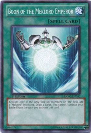 Boon of the Meklord Emperor (EXVC-EN050) - Extreme Victory 1st Edition - Premium Yugioh Single from Konami - Just $0.25! Shop now at Game Crave Tournament Store