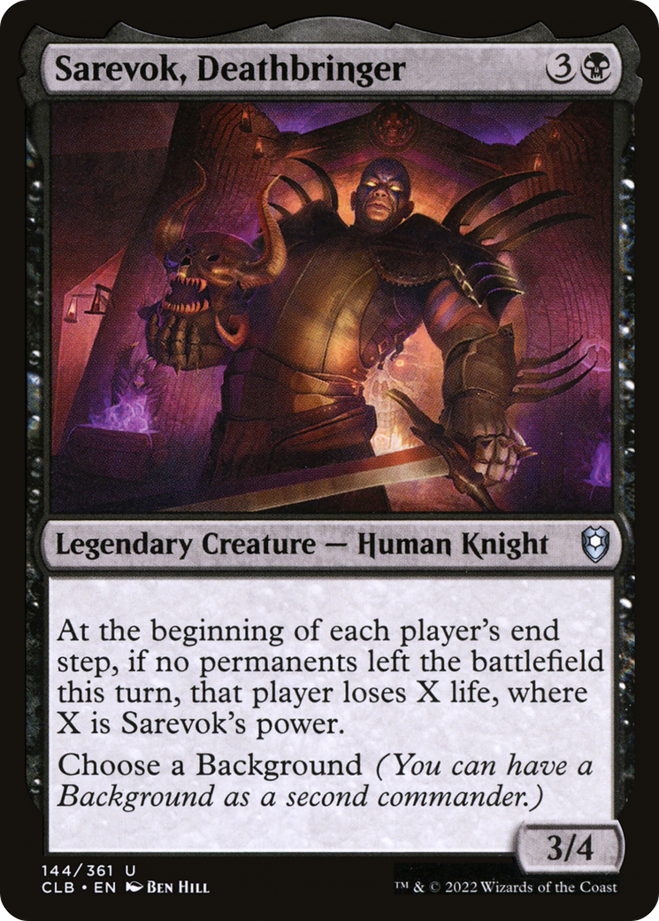 Sarevok, Deathbringer (CLB-144) - Commander Legends: Battle for Baldur's Gate - Premium MTG Single from Wizards of the Coast - Just $0.08! Shop now at Game Crave Tournament Store