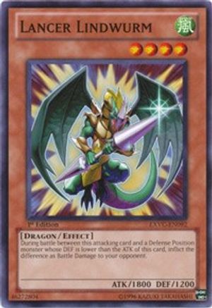 Lancer Lindwurm (EXVC-EN092) - Extreme Victory Unlimited - Premium Yugioh Single from Konami - Just $0.25! Shop now at Game Crave Tournament Store