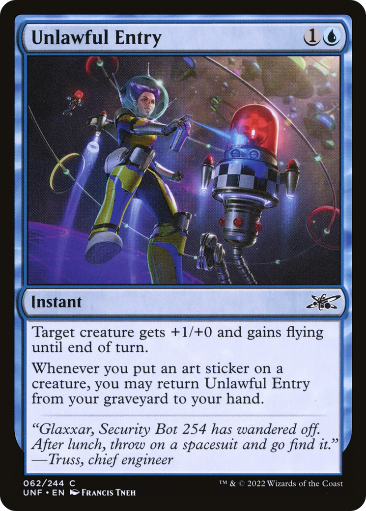Unlawful Entry (UNF-062) - Unfinity Foil - Premium MTG Single from Wizards of the Coast - Just $0.08! Shop now at Game Crave Tournament Store