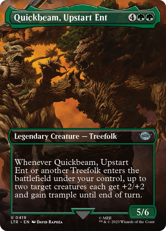 Quickbeam, Upstart Ent (LTR-419) - The Lord of the Rings: Tales of Middle-earth (Borderless) Foil - Premium MTG Single from Wizards of the Coast - Just $0.08! Shop now at Game Crave Tournament Store
