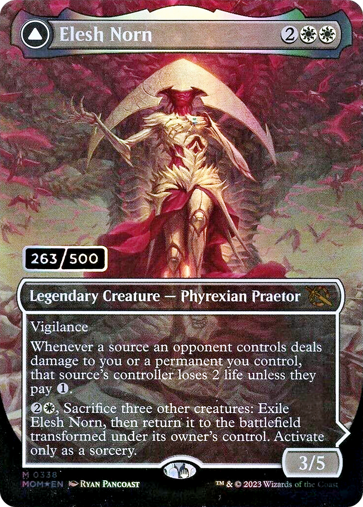 Elesh Norn // The Argent Etchings (MOM-338) - March of the Machine (Borderless) Foil - Premium MTG Single from Wizards of the Coast - Just $1596! Shop now at Game Crave Tournament Store