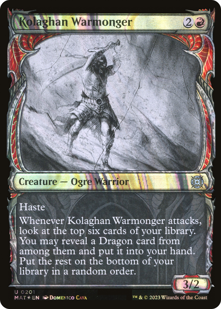 Kolaghan Warmonger (MAT-201) - March of the Machine: The Aftermath: (Showcase) Foil - Premium MTG Single from Wizards of the Coast - Just $1.22! Shop now at Game Crave Tournament Store