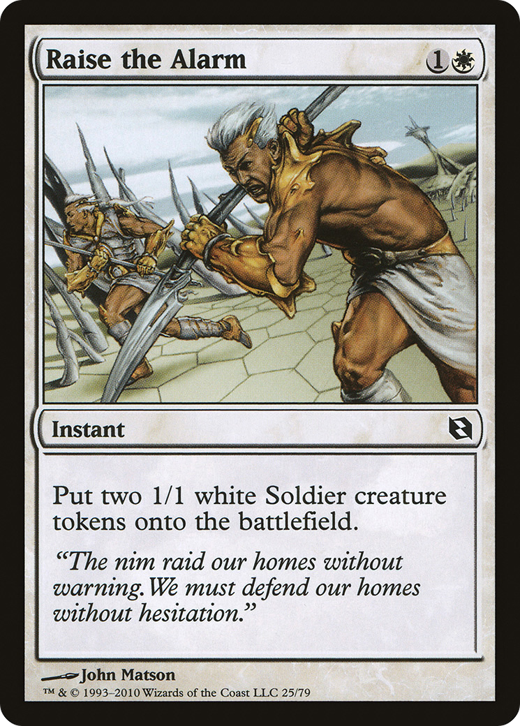 Raise the Alarm (DDF-025) - Duel Decks: Elspeth vs. Tezzeret - Premium MTG Single from Wizards of the Coast - Just $0.25! Shop now at Game Crave Tournament Store