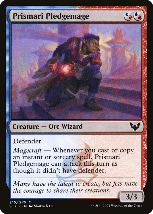 Prismari Pledgemage (STX-215) - Strixhaven: School of Mages - Premium MTG Single from Wizards of the Coast - Just $0.08! Shop now at Game Crave Tournament Store