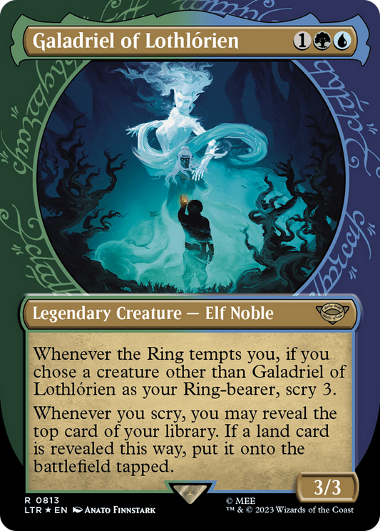 Galadriel of Lothlórien (LTR-813) - The Lord of the Rings: Tales of Middle-earth: (Showcase) (Borderless) Foil - Premium MTG Single from Wizards of the Coast - Just $3.43! Shop now at Game Crave Tournament Store