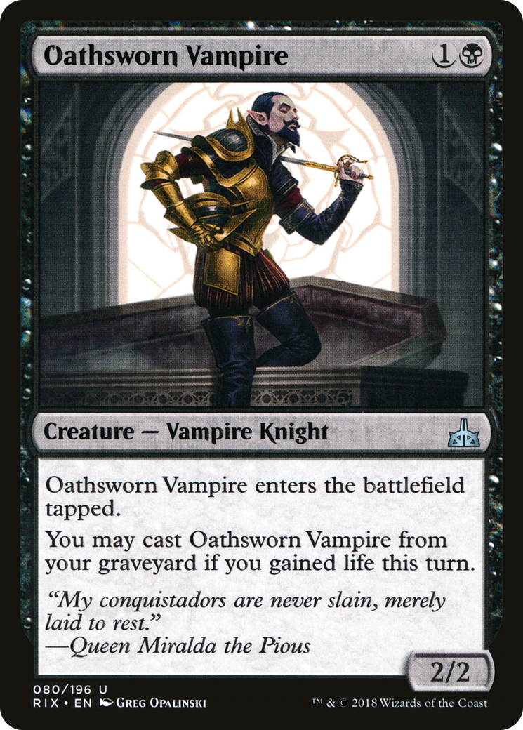 Oathsworn Vampire (RIX-080) - Rivals of Ixalan - Premium MTG Single from Wizards of the Coast - Just $0.08! Shop now at Game Crave Tournament Store