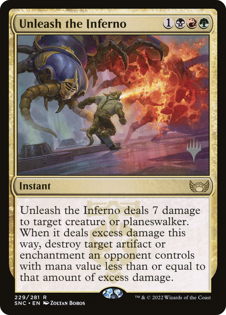 Unleash the Inferno (PSNC-229P) - Streets of New Capenna Promos - Premium MTG Single from Wizards of the Coast - Just $0.08! Shop now at Game Crave Tournament Store