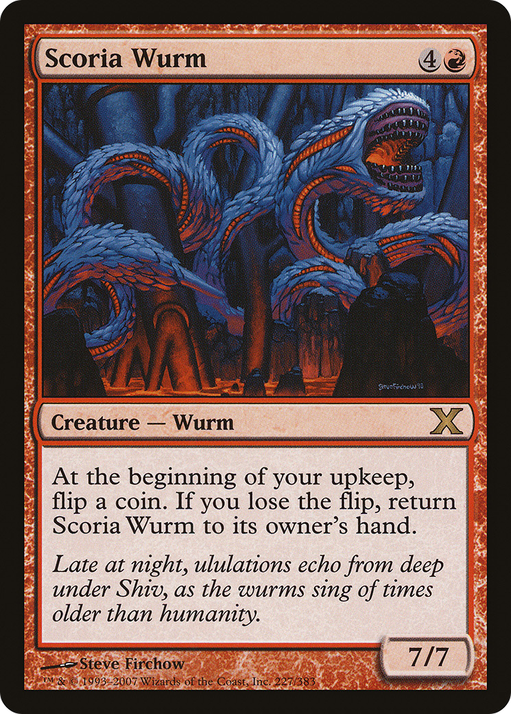 Scoria Wurm (10E-227) - Tenth Edition - Premium MTG Single from Wizards of the Coast - Just $0.10! Shop now at Game Crave Tournament Store