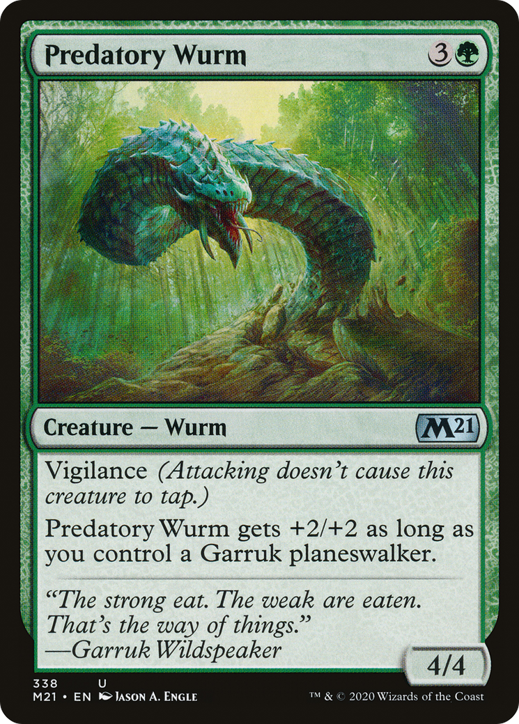 Predatory Wurm (M21-338) - Core Set 2021 - Premium MTG Single from Wizards of the Coast - Just $0.08! Shop now at Game Crave Tournament Store
