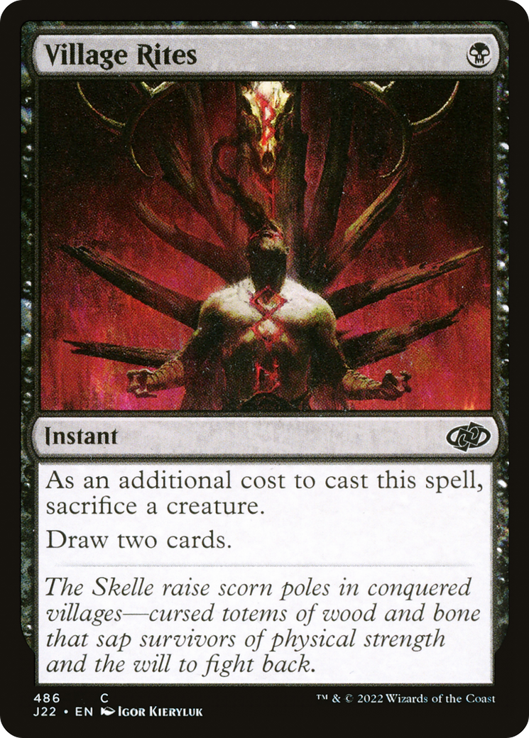 Village Rites (J22-486) - Jumpstart 2022 - Premium MTG Single from Wizards of the Coast - Just $0.25! Shop now at Game Crave Tournament Store