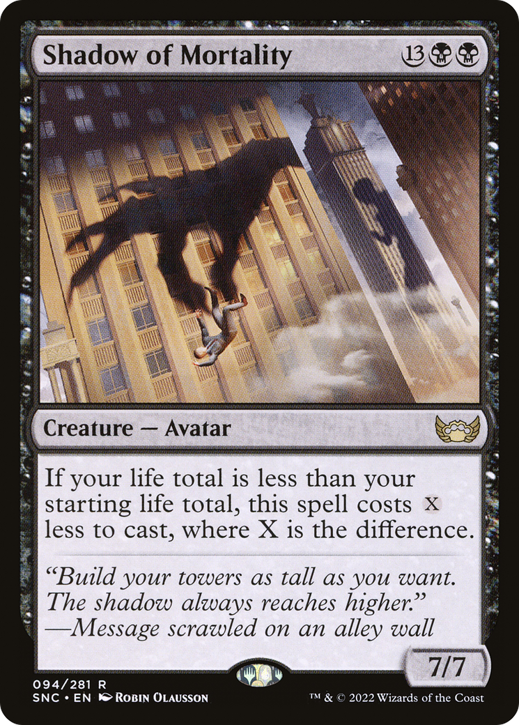 Shadow of Mortality (SNC-094) - Streets of New Capenna Foil - Premium MTG Single from Wizards of the Coast - Just $0.13! Shop now at Game Crave Tournament Store