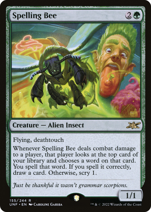 Spelling Bee (UNF-155) - Unfinity - Premium MTG Single from Wizards of the Coast - Just $0.08! Shop now at Game Crave Tournament Store