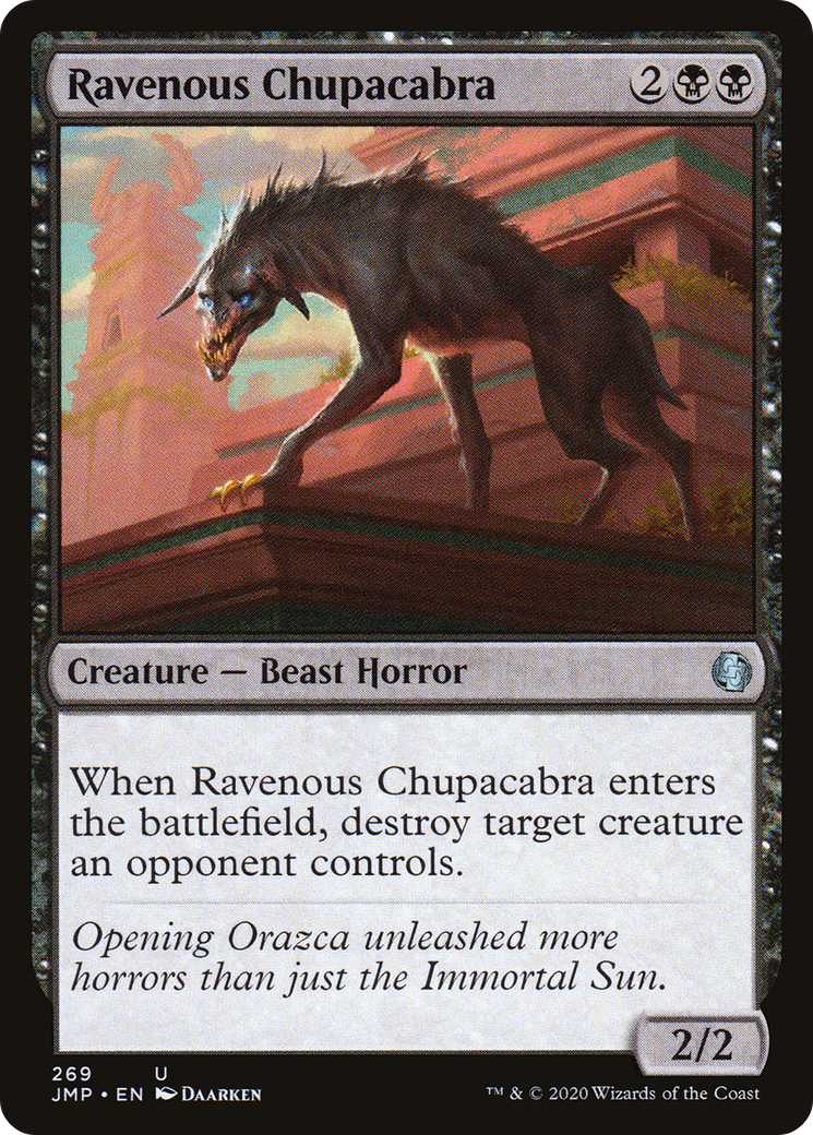 Ravenous Chupacabra (JMP-269) - Jumpstart - Premium MTG Single from Wizards of the Coast - Just $0.08! Shop now at Game Crave Tournament Store