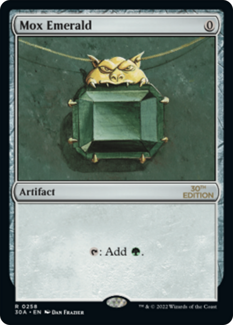 Mox Emerald (30A-258) - 30th Anniversary Edition - Premium MTG Single from Wizards of the Coast - Just $642.59! Shop now at Game Crave Tournament Store