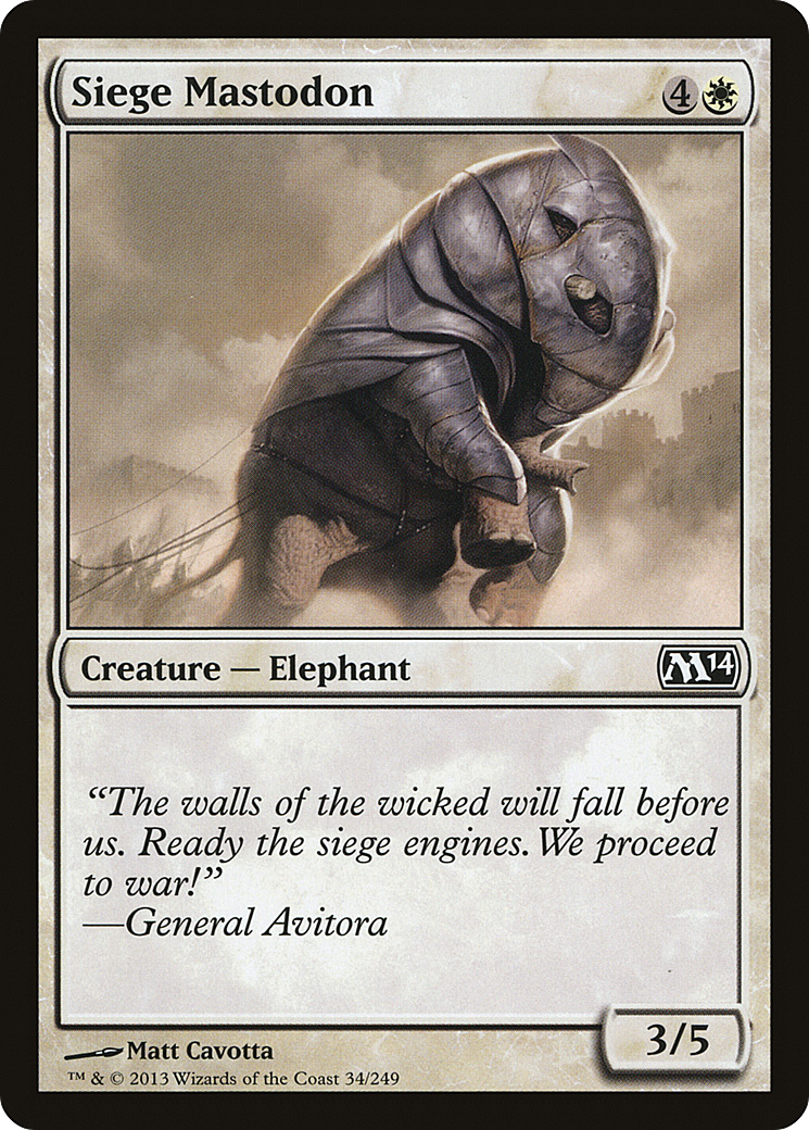 Siege Mastodon (M14-034) - Magic 2014 Foil - Premium MTG Single from Wizards of the Coast - Just $0.09! Shop now at Game Crave Tournament Store