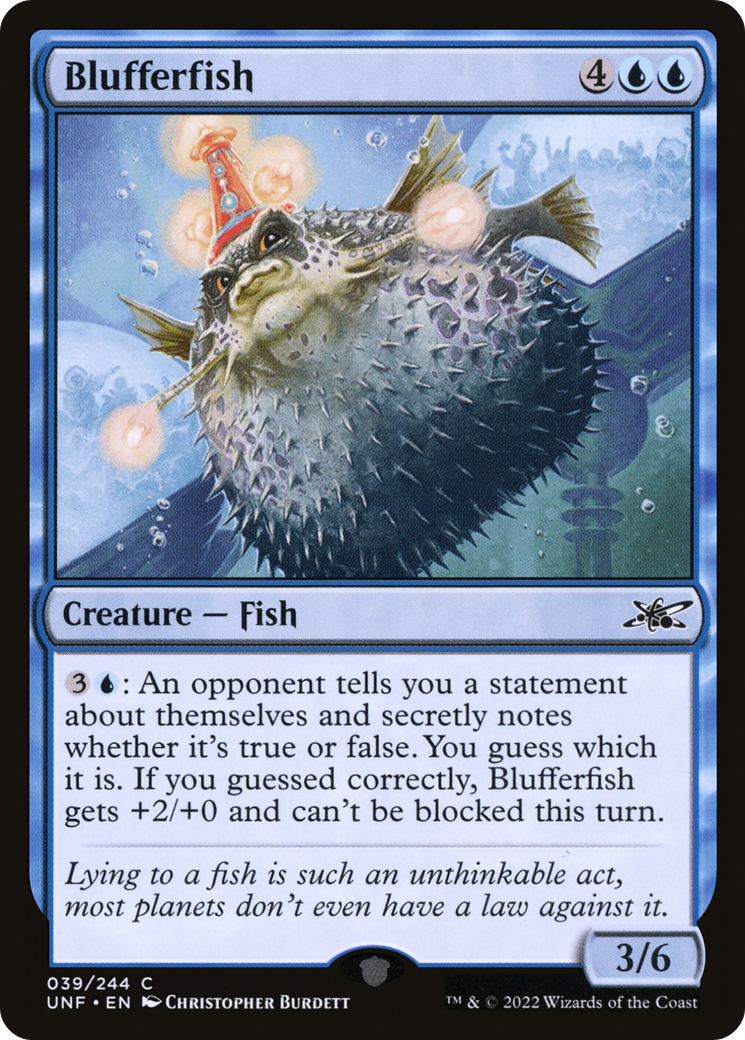 Blufferfish (UNF-039) - Unfinity - Premium MTG Single from Wizards of the Coast - Just $0.08! Shop now at Game Crave Tournament Store