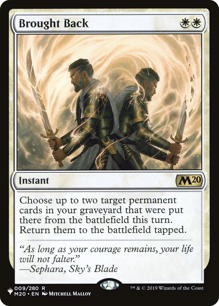 Brought Back (PLIST-1290) - The List - Premium MTG Single from Wizards of the Coast - Just $0.32! Shop now at Game Crave Tournament Store