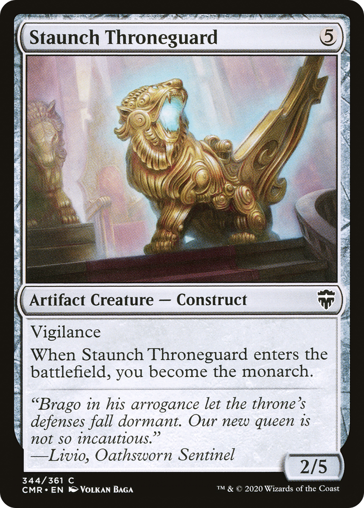 Staunch Throneguard (CMR-344) - Commander Legends Foil - Premium MTG Single from Wizards of the Coast - Just $0.08! Shop now at Game Crave Tournament Store