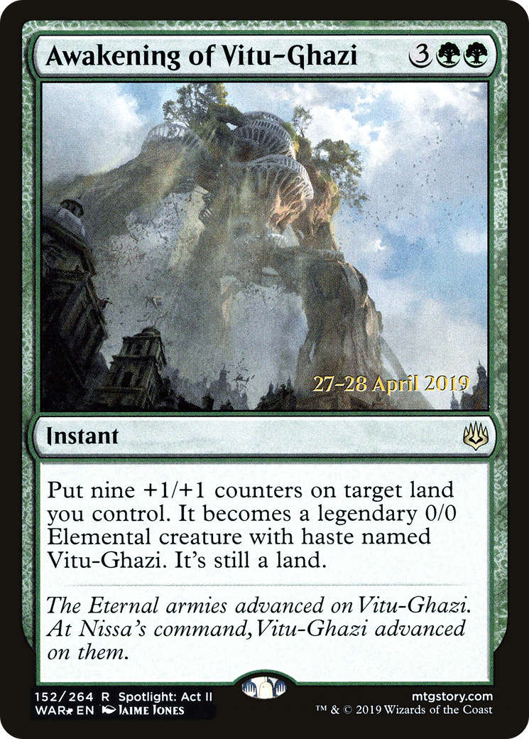 Awakening of Vitu-Ghazi (PWAR-152S) - War of the Spark Promos Foil - Premium MTG Single from Wizards of the Coast - Just $0.22! Shop now at Game Crave Tournament Store