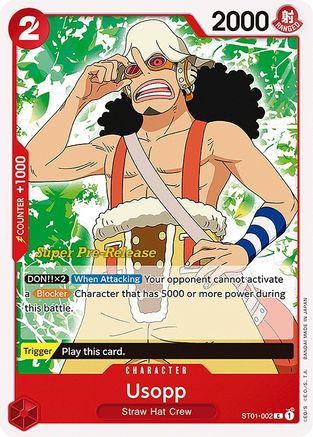 Usopp (ST01-002) - Super Pre-Release Starter Deck 1: Straw Hat Crew - Premium One Piece Single from Bandai - Just $0.08! Shop now at Game Crave Tournament Store