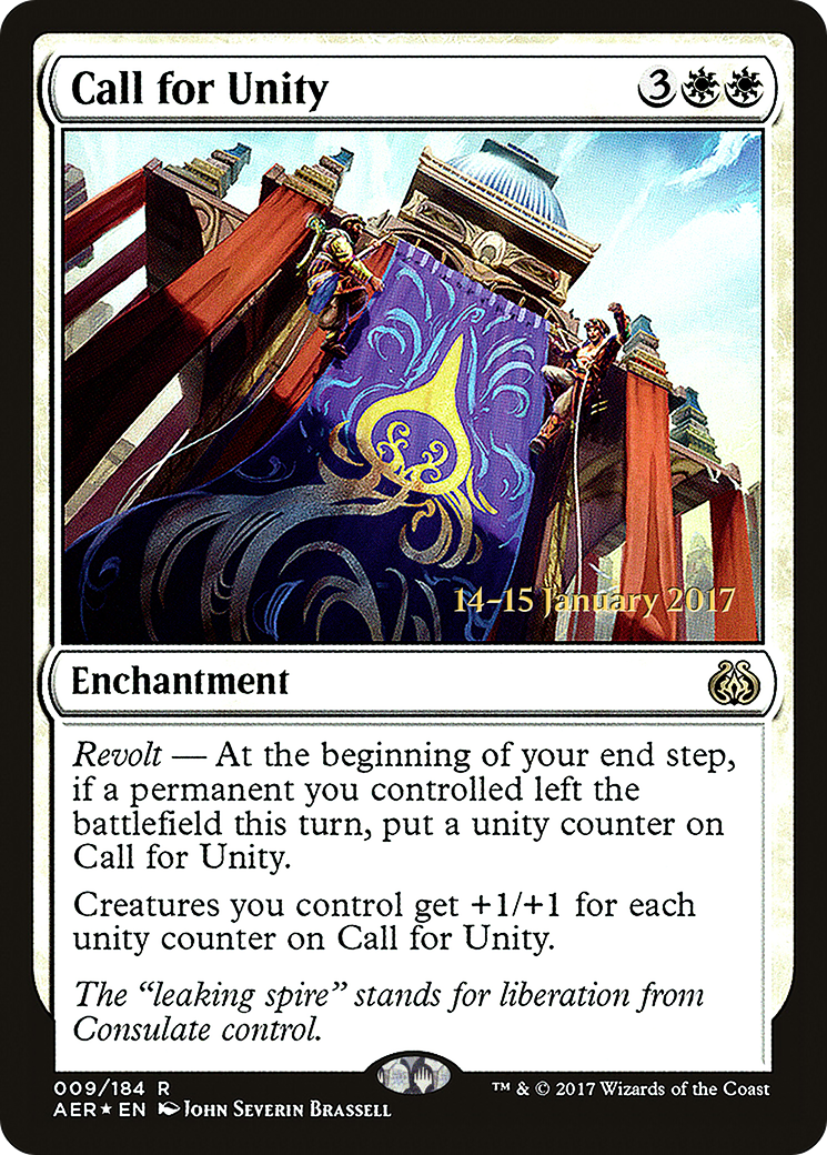 Call for Unity (PAER-09S) - Aether Revolt Promos Foil - Premium MTG Single from Wizards of the Coast - Just $0.74! Shop now at Game Crave Tournament Store