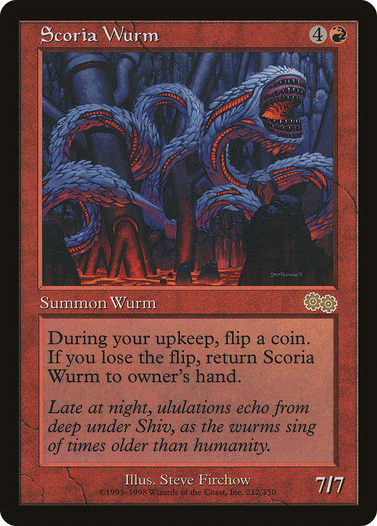 Scoria Wurm (USG-212) - Urza's Saga - Premium MTG Single from Wizards of the Coast - Just $0.37! Shop now at Game Crave Tournament Store
