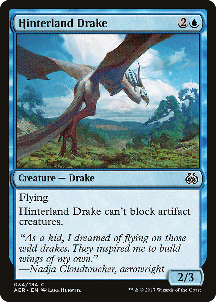 Hinterland Drake (AER-034) - Aether Revolt - Premium MTG Single from Wizards of the Coast - Just $0.08! Shop now at Game Crave Tournament Store