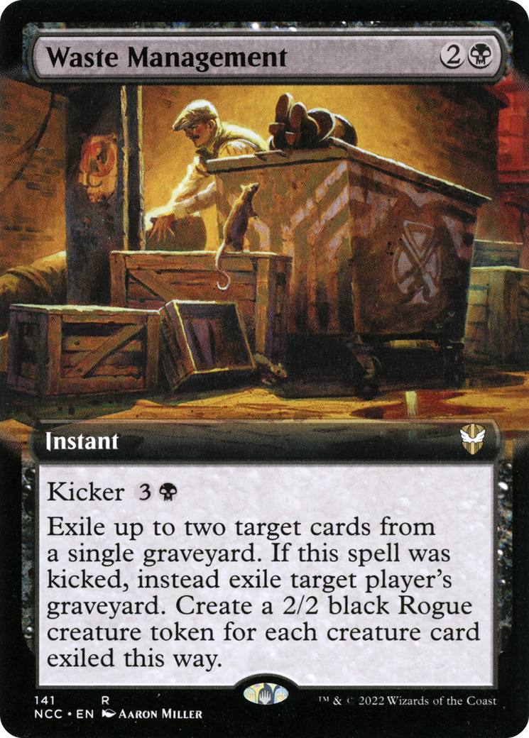 Waste Management (NCC-141) - New Capenna Commander: (Extended Art) - Premium MTG Single from Wizards of the Coast - Just $0.08! Shop now at Game Crave Tournament Store