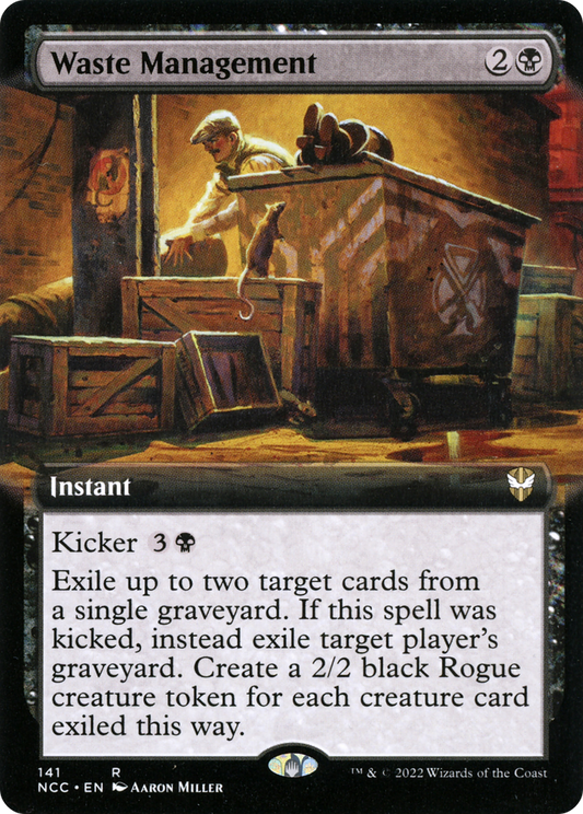 Waste Management (NCC-141) - New Capenna Commander: (Extended Art) - Premium MTG Single from Wizards of the Coast - Just $0.08! Shop now at Game Crave Tournament Store