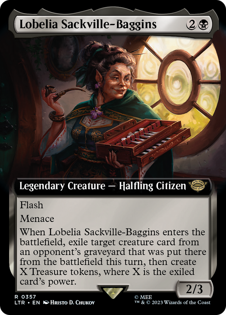 Lobelia Sackville-Baggins (LTR-357) - The Lord of the Rings: Tales of Middle-earth: (Extended Art) - Premium MTG Single from Wizards of the Coast - Just $0.08! Shop now at Game Crave Tournament Store