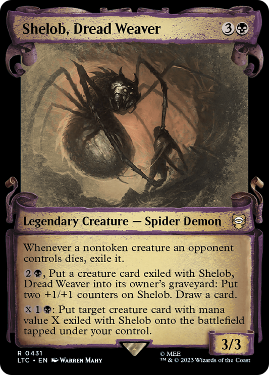 Shelob, Dread Weaver (LTC-431) - Tales of Middle-earth Commander: (Showcase) Foil - Premium MTG Single from Wizards of the Coast - Just $5.03! Shop now at Game Crave Tournament Store