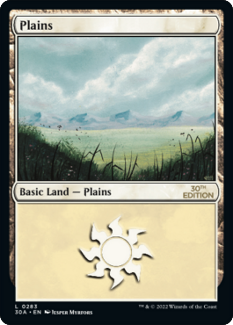 Plains (30A-283) - 30th Anniversary Edition - Premium MTG Single from Wizards of the Coast - Just $0.23! Shop now at Game Crave Tournament Store