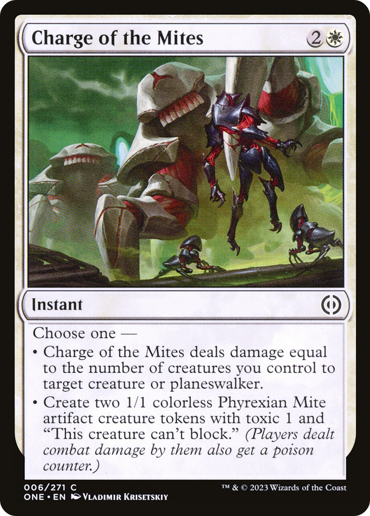 Charge of the Mites (ONE-006) - Phyrexia: All Will Be One Foil - Premium MTG Single from Wizards of the Coast - Just $0.25! Shop now at Game Crave Tournament Store