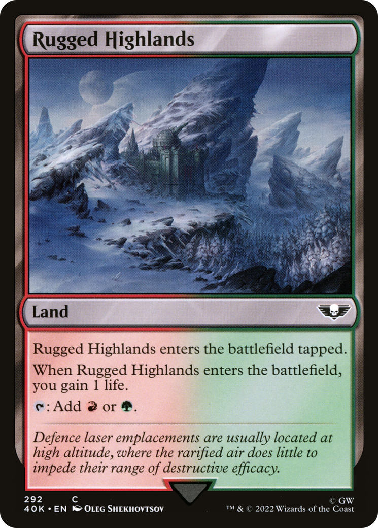 Rugged Highlands (40K-292) - Warhammer 40,000 Commander - Premium MTG Single from Wizards of the Coast - Just $0.08! Shop now at Game Crave Tournament Store