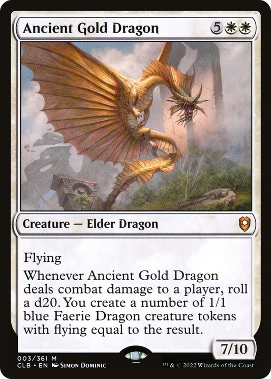 Ancient Gold Dragon (CLB-003) - Commander Legends: Battle for Baldur's Gate Foil - Premium MTG Single from Wizards of the Coast - Just $5.08! Shop now at Game Crave Tournament Store