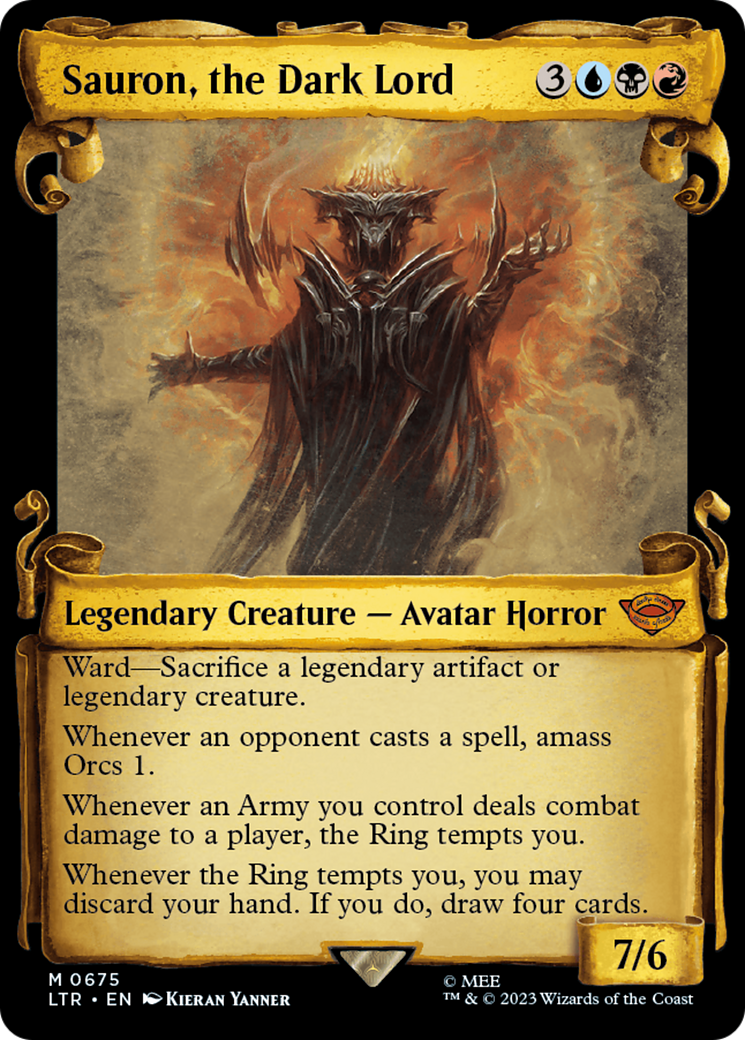 Sauron, the Dark Lord (LTR-675) - The Lord of the Rings: Tales of Middle-earth: (Showcase) - Premium MTG Single from Wizards of the Coast - Just $15! Shop now at Game Crave Tournament Store