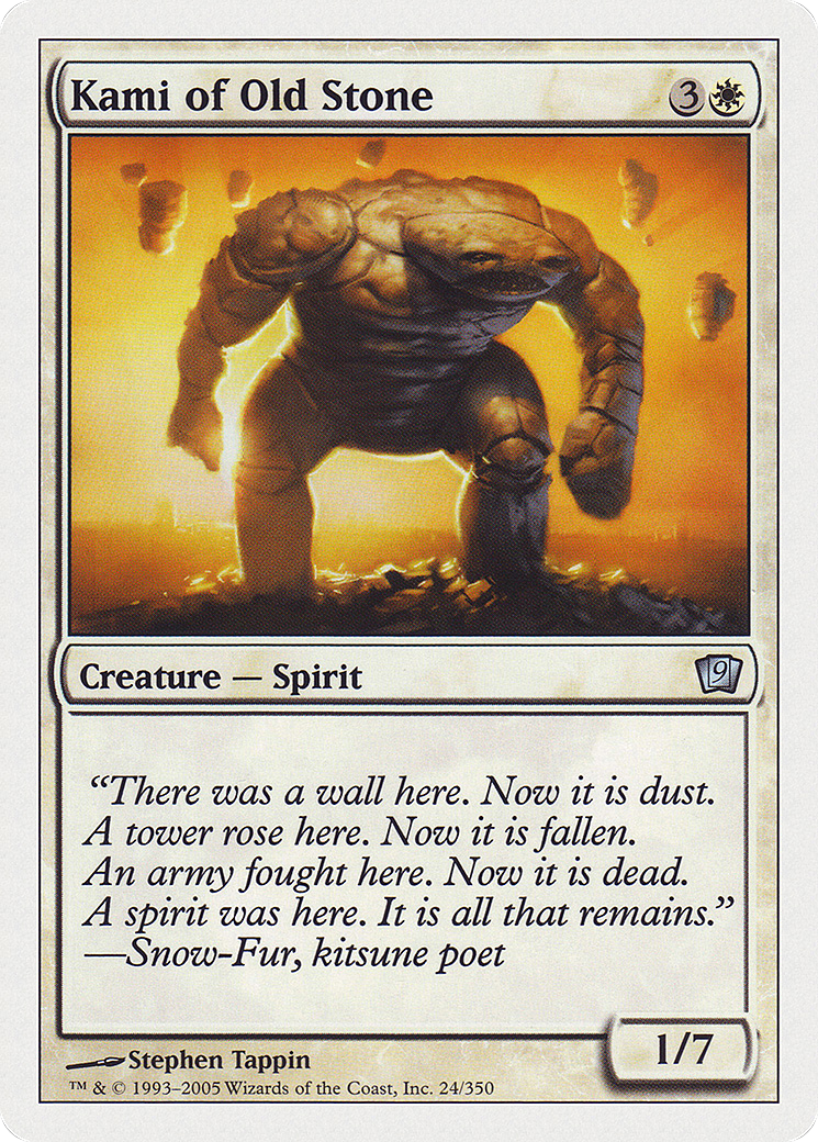 Kami of Old Stone (9ED-024) - Ninth Edition - Premium MTG Single from Wizards of the Coast - Just $0.08! Shop now at Game Crave Tournament Store