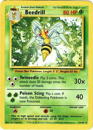 Beedrill 17/102 - Base - Premium Pokemon Single from Nintendo - Just $0.73! Shop now at Game Crave Tournament Store