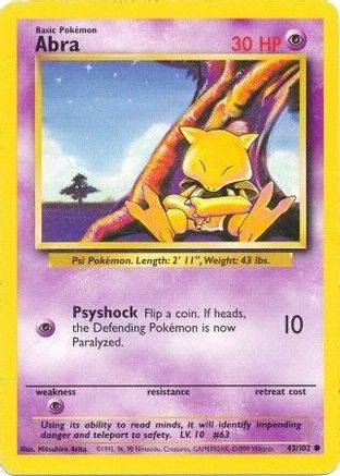 Abra 43/102 - Base - Premium Pokemon Single from Nintendo - Just $0.54! Shop now at Game Crave Tournament Store