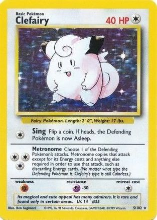 Clefairy 5/102 - Base Holofoil - Premium Pokemon Single from Nintendo - Just $19.93! Shop now at Game Crave Tournament Store